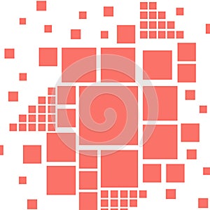 Creative vector flat pattern in coral trend color.