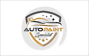 Creative vector graphic of Auto body color Painting logo design