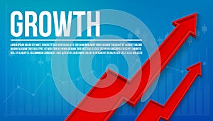 Creative vector illustration 3d arrow financial growth, graphic grow banner background. Art design business presentation