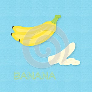 Creative vector illustration banana fruits and bananas sliced