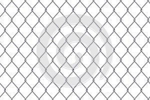 Creative vector illustration of chain link fence wire mesh steel metal isolated on transparent background. Art design gate made. P