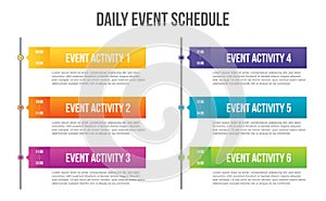 Creative vector illustration of daily event schedule blank isolated on transparent background. Art design timeline