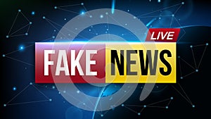 Creative vector illustration of fake news live broadcasting television screen isolated on transparent background. Art