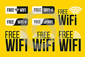 Creative vector illustration of free wifi icon symbol set isolated on transparent background. Art design wireless network for wlan