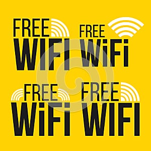 Creative vector illustration of free wifi icon symbol set isolated on transparent background. Art design wireless network for wlan