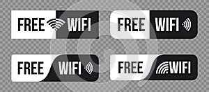 Creative vector illustration of free wifi icon symbol set isolated on transparent background. Art design wireless network for wlan