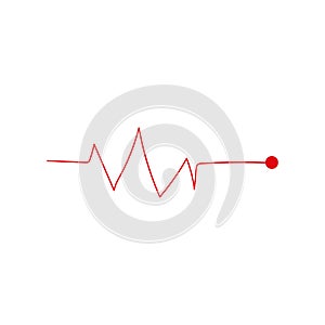 Creative vector illustration of heart line cardiogram isolated on background. Art design health medical heartbeat pulse