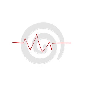 Creative vector illustration of heart line cardiogram isolated on background. Art design health medical heartbeat pulse
