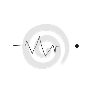 Creative vector illustration of heart line cardiogram isolated on background. Art design health medical heartbeat pulse