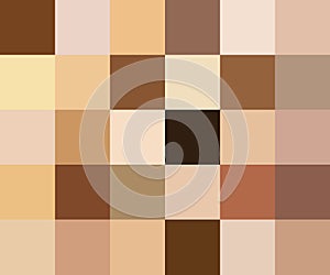 Creative vector illustration of human skin tone color palette set on transparent background. Art design