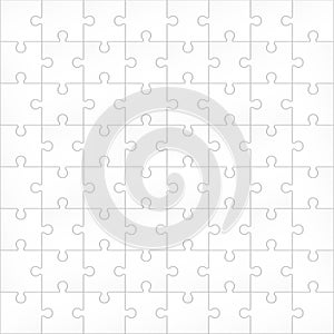 Creative vector illustration of jigsaw puzzle pieces background. Business concept art design blank mockup template. Abstract graph