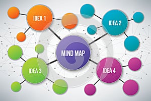 Creative vector illustration of mind map infographic template isolated on transparent background with place for your content. Art