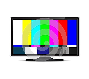 Creative vector illustration of no signal TV test pattern background. Television screen error. SMPTE color bars technical problems