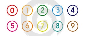 Creative vector illustration of number bullet points set 1 to 12 isolated on transparent background.