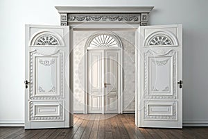 Creative vector illustration of open and closed door