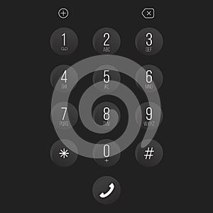 Creative vector illustration of phone dial, keypad with numbers isolated on transparent background. Art design