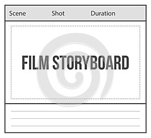 Creative vector illustration of professional film storyboard mockup isolated on transparent background. Art design movie photo