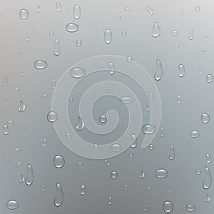 Creative vector illustration of pure clear water rain drops isolated on transparent background. Realistic clear vapor