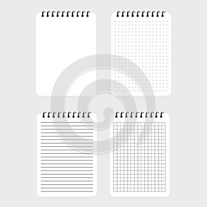 Creative vector illustration of realistic notebooks lined