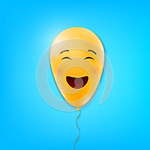 Creative vector illustration of realistic smiling balloons face isolated on background. Inspirational quote art design. Positive m