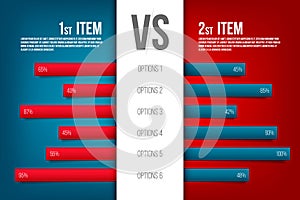 Creative vector illustration of service comparison table isolated on transparent background. Art design. Product info