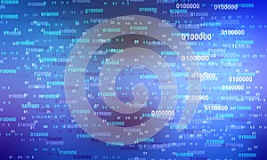 Creative vector illustration of stream of binary code. Computer matrix background art design. Digits on screen. Abstract concept.