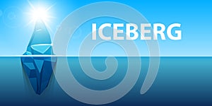 Creative vector illustration of under water antarctic ocean iceberg. Art design infographic template. Hidden danger of