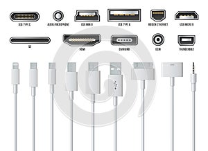 Creative vector illustration of usb computer universal connectors icon symbol isolated on transparent background. Mini