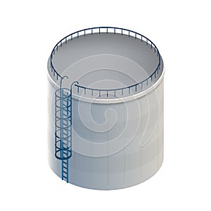 Creative vector illustration of water tank, crude oil storage reservoir isolated on transparent background. Art design