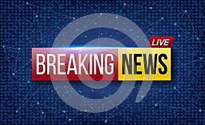 Creative vector illustration of world live breaking news. TV channel show broadcast art design. Business, technology background. A