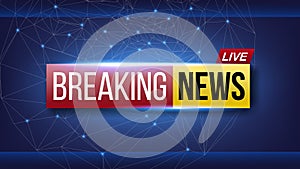 Creative vector illustration of world live breaking news. TV channel show broadcast art design. Business, technology background. A