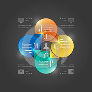 Business Infographics Design Template. Vector Elements. Management Circle Chart Illustration. EPS10