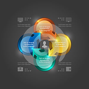 Business Infographics Design Template. Vector Elements. 3D Circle Chart Illustration. EPS10