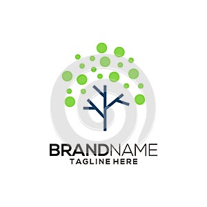 Creative vector logo technology tree is suitable for IT and technology companies