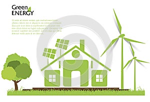 Creative vector renewable energy concept.