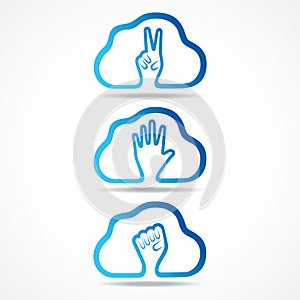 Creative victor,help and unity hand icon design concept