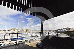 Creative view of the Conwy Marina, North Wales