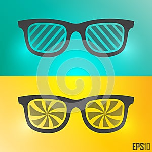 Creative Vintage Glasses Design. Vector Elements. Isolated Retro Sunglasses Illustration. EPS10