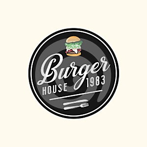 Creative vintage logo design for burger houses