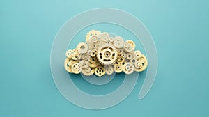 Cloud Computing Concept with Interconnected Gears