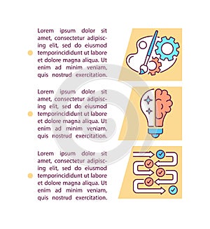 Creative vs critical thinking concept icon with text photo