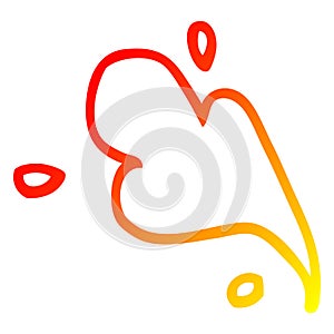 A creative warm gradient line drawing cartoon blood spurt