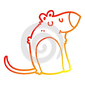 A creative warm gradient line drawing cartoon fat rat