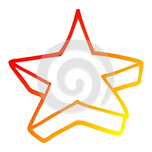 A creative warm gradient line drawing cartoon shooting star