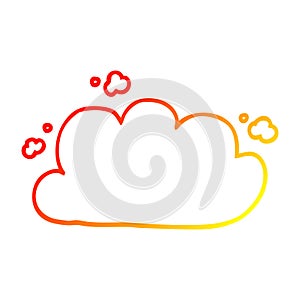 A creative warm gradient line drawing cartoon storm cloud