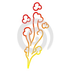 A creative warm gradient line drawing cartoon whooshing cloud