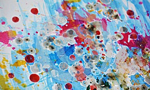 Creative watercolor vivid splashes, paint abstract creative background