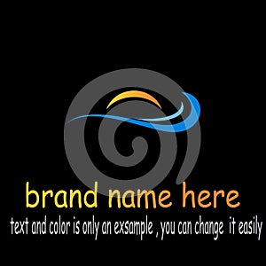 Creative wave sun logo vector