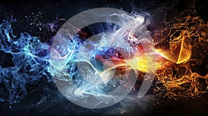 Creative waves of thought abstract art digital medium vibrant colors dynamic perspective materializing ideas photo