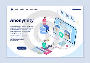 Creative website template of anonymity concept